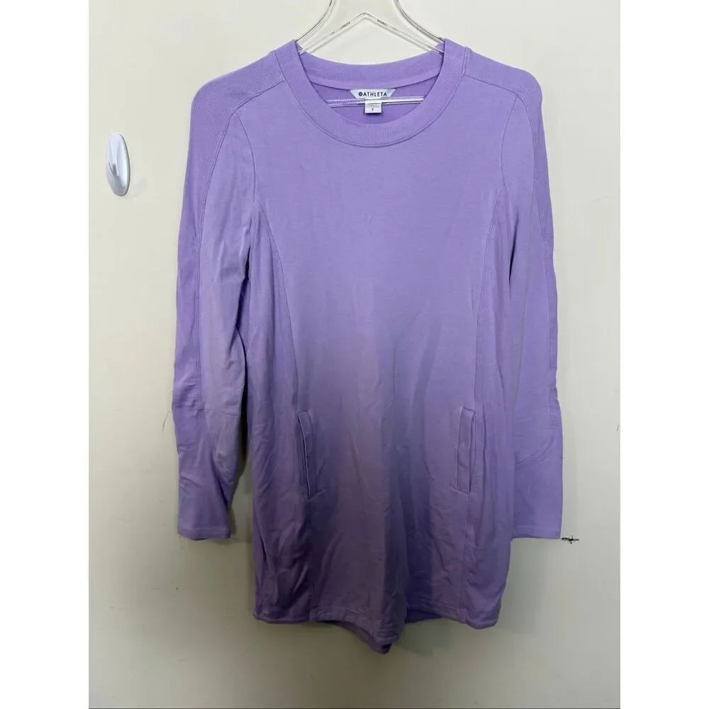 Athleta Balance Dress Lavender Long Sleeve Crewneck Size Small Athleisure Casual